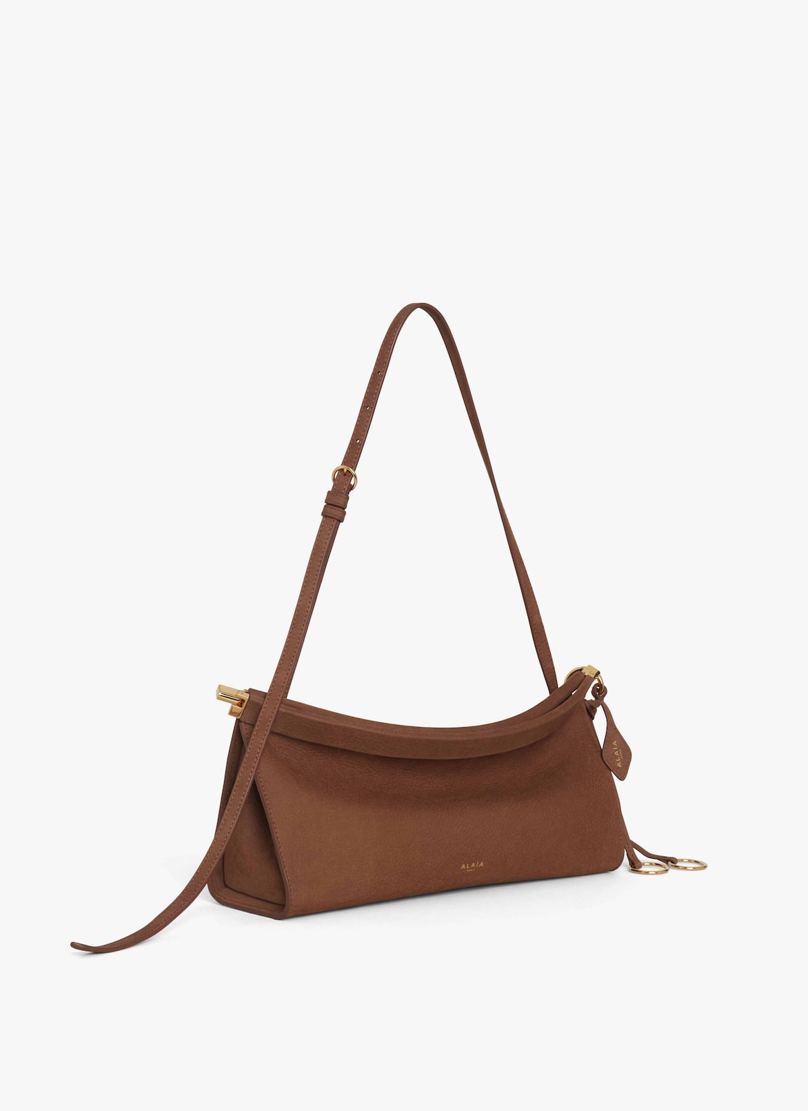 LE CLICK EAST WEST MEDIUM BAG IN NUBUCK ALAÏA UMBER LE CLICK EAST WEST MEDIUM BAG IN NUBUCK